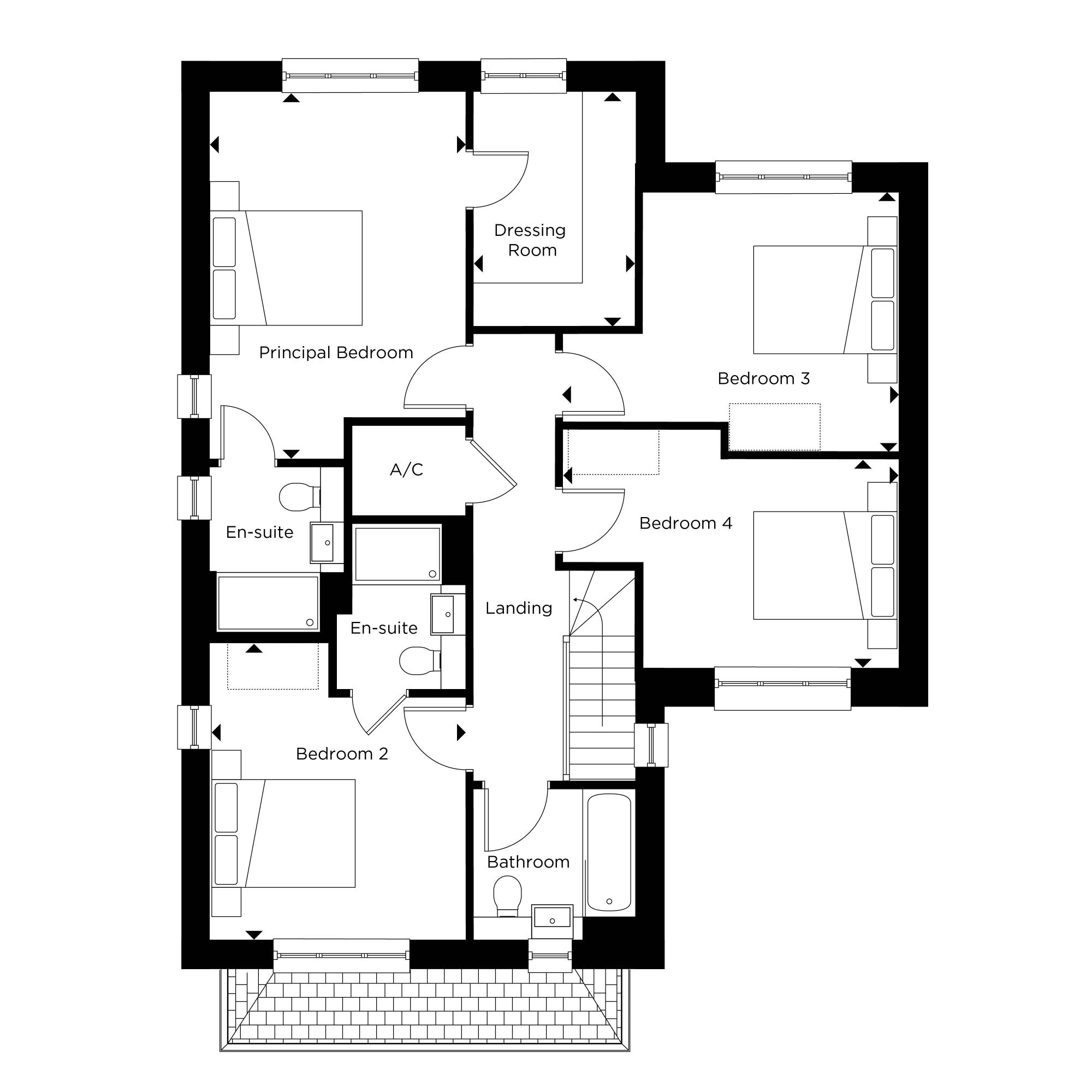 Plot 63 The Baldwin- First Floor Floorplan